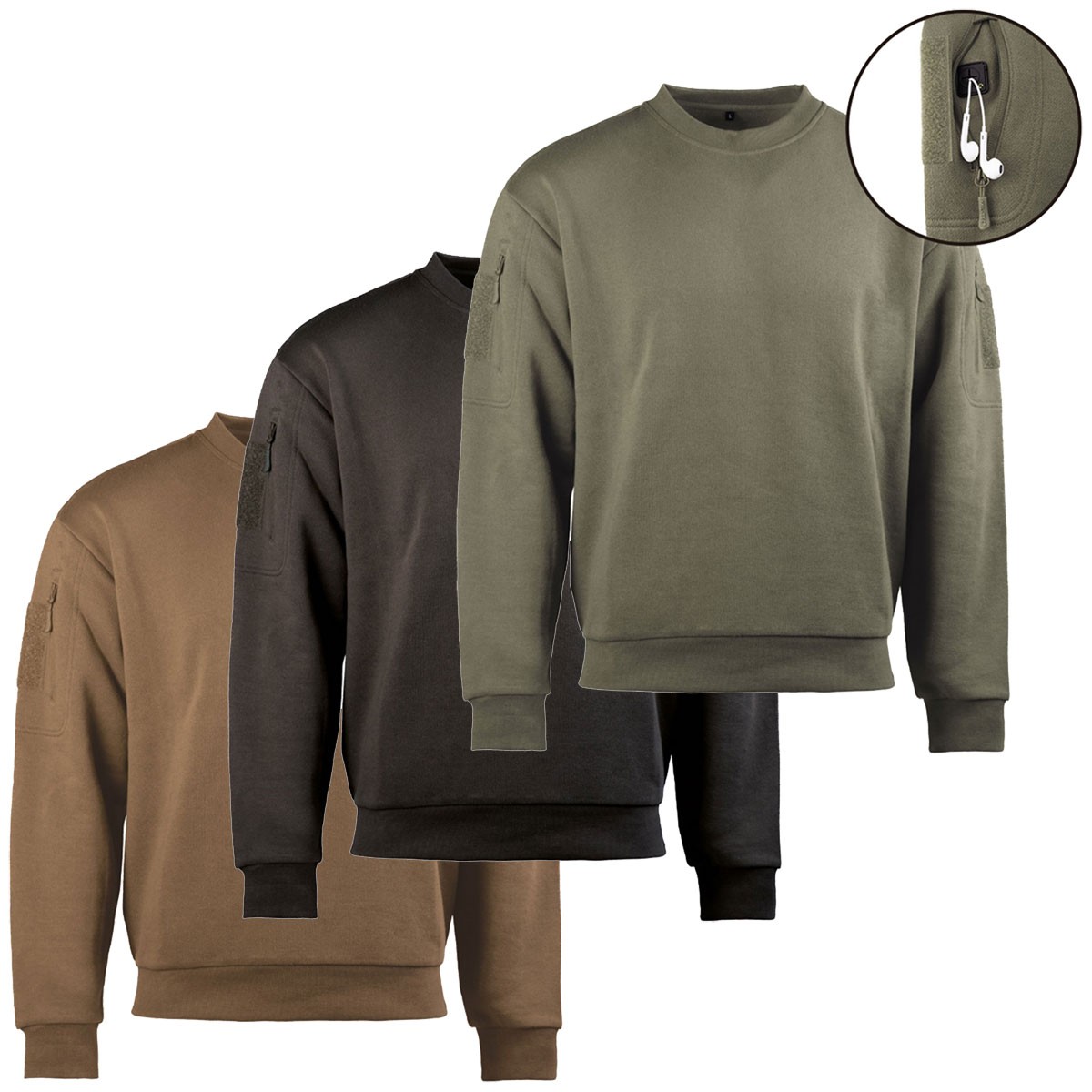 Mil-Tec Tactical Sweatshirt Rundhals versch. Farben S-3XL