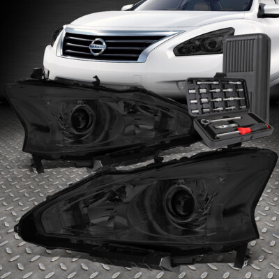 ДЛЯ 13-15 NISSAN ALTIMA СЕДАН С ДЫМЧАТЫМИ ПРОЗРАЧНЫМИ УГЛОВЫМИ ПРОЕКТОРНЫМИ ФАРАМИ + НАБОР ИНСТРУМЕНТОВ