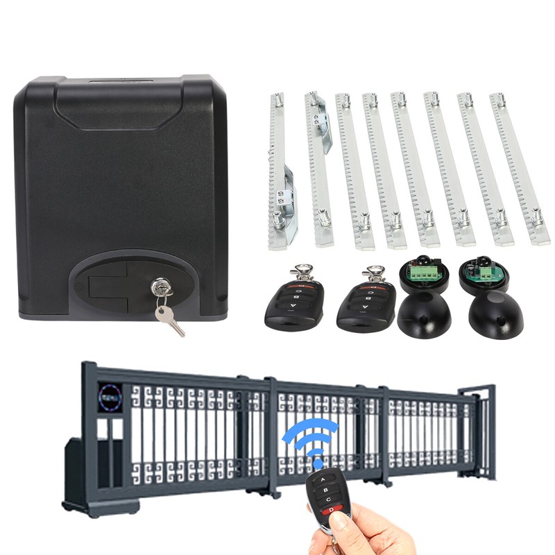 600KG Automatic Electric Sliding Gate Opener Kit Door 2 Remote Control