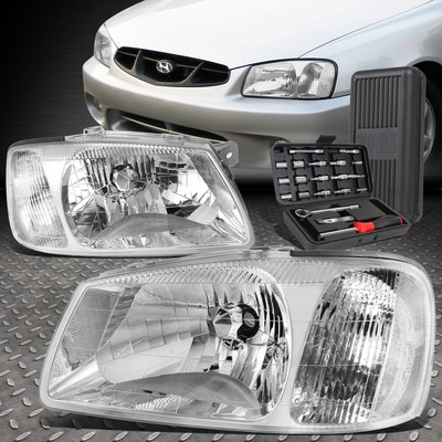 ДЛЯ ХРОМИРОВАННОГО КОРПУСА 00-02 ACCENT ПРОЗРАЧНЫЕ УГЛОВЫЕ ЛАМПЫ ФАР СЛЕВА И СПРАВА + НАБОР ИНСТРУМЕНТОВ
