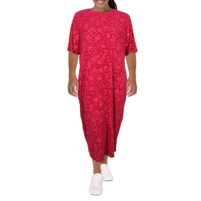 Женское розовое бархатное платье миди Nina Parker Plus 4X BHFO 1045