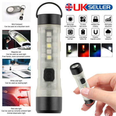 LED Keychain Flashlight Slim Mini Handheld Light Rechargeable for Everyday USA