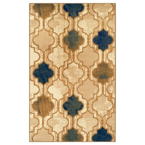 Коврик для гостиной с механическим ткацким станком Quatrefoil 8 X 10 кремового цвета, устойчивый к загрязнениям