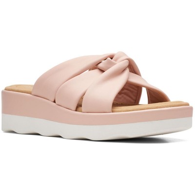 

Женские сандалии Clarks Clara Charm из искусственной кожи с узлом на танкетке BHFO 4303, Clara Charm