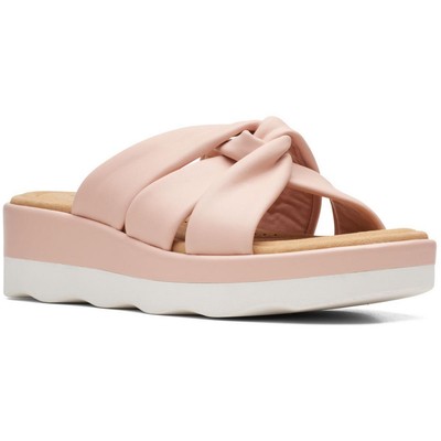 Женские сандалии Clarks Clara Charm из искусственной кожи с узлом на танкетке BHFO 4303