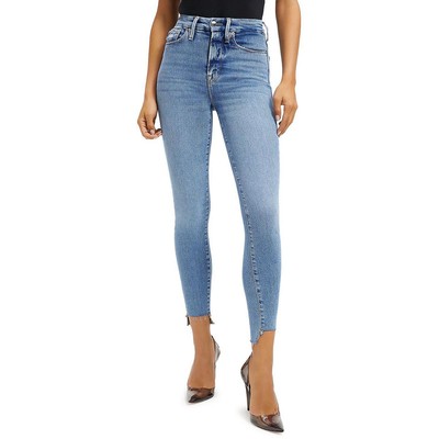 

Джинсы-скинни Good American Womens Step Hem с высокой посадкой из денима BHFO 2284, Indigo, GWSH731T
