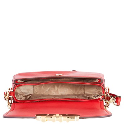 Pre-owned Michael Kors Crimson Leather Medium Parker Messenger Bag 30f2g7pc5l-602 In Red