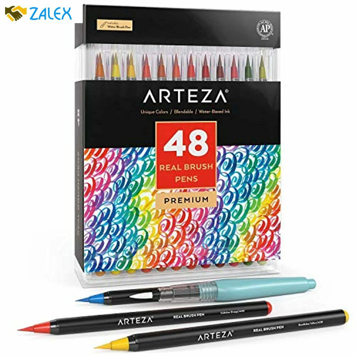 Arteza Real Brush Pens, 48 Colors for Watercolor Painting ...