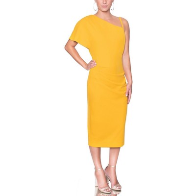 

Christian Siriano New York Женское желтое асимметричное платье-футляр  BHFO 4525, Topaz