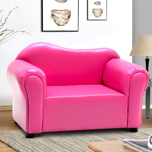 Girl Kids Room Princess Armrest Chair Sofa Couch Pink Pu Leather