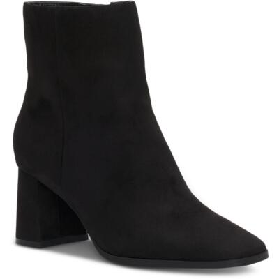 INC Womens Dasha Black Faux Suede Ankle Booties Shoes 6 Medium (B,M) BHFO 5456