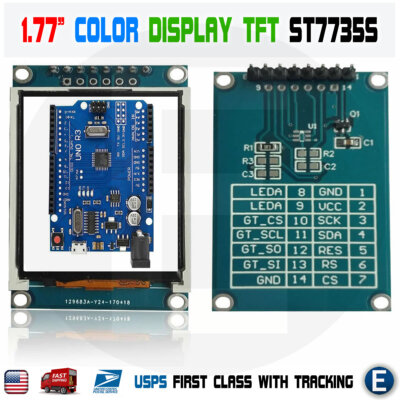 1.77 inch 1.8 TFT Color Display Module Breakout SPI ST7735S for Arduino UNO LCD