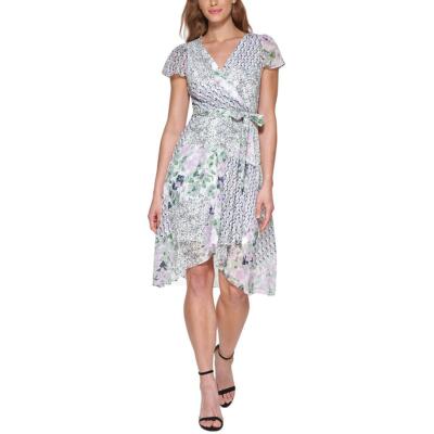 

Женское летнее платье миди с запахом DKNY с поясом BHFO 1410, Lavender