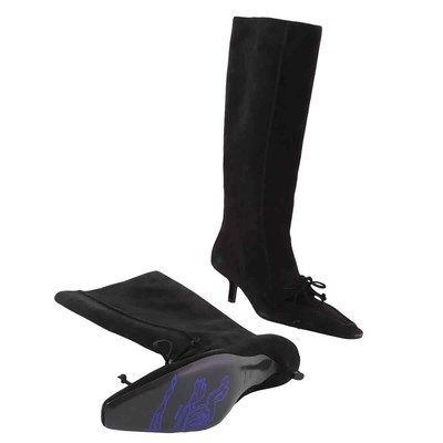 Pre-owned Burberry Black Storm 50mm Suede Boots