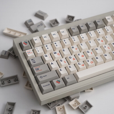 Retro Grey 9009 Greek PBT Keycap Set For ANSI ISO Layout Mechanical Keyboard 