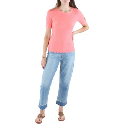 

Женская рубашка с коротким рукавом Anne Klein, пуловер, свитер, топ BHFO 8463, Rose apple