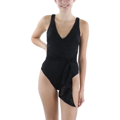 Женский цельный купальник Seafolly Costa Bella, 1 шт., черный, с вышивкой, 4 BHFO 5859