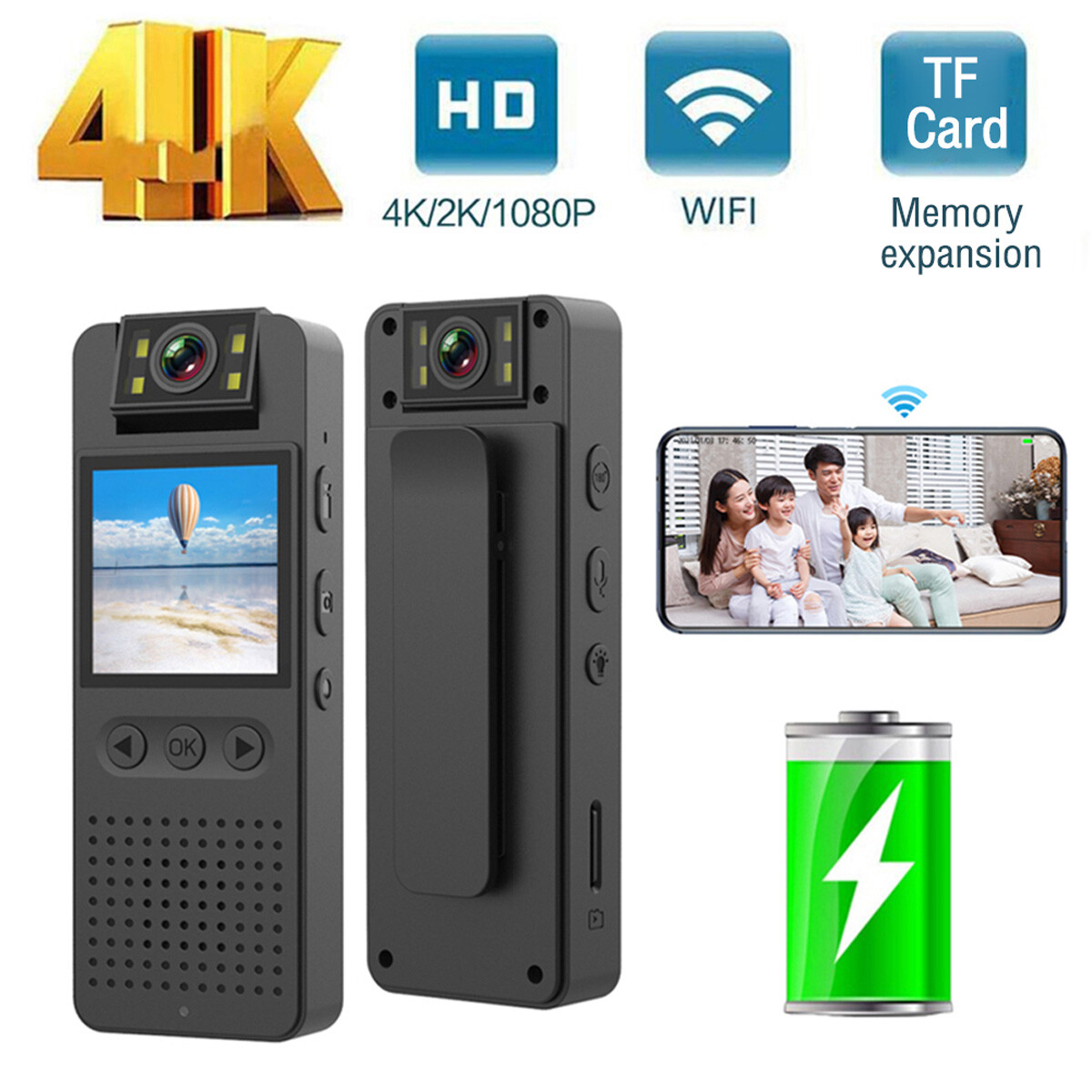 1080P HD Video Recorder IR Night Mini Body Camera Small Camcorder with Screen