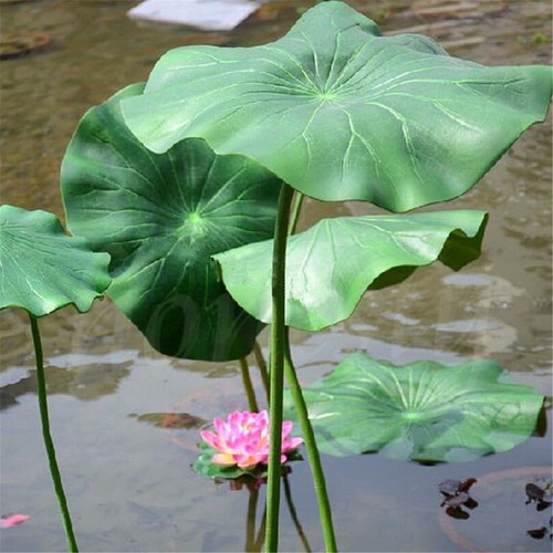 Artificial Water Lily Lotus Leaf Aquarium Pond Garden Decor Green 17/28