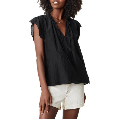 Женский черный пуловер с гофрировкой VELVET BY GRAHAM & SPENCER, верхняя рубашка M BHFO 6193