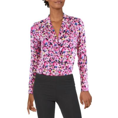 

Женское розовое боди с принтом Bar III Surplice  BHFO 4255, Pink multi