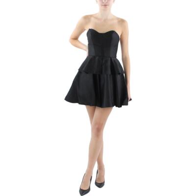 Blondie Nites Womens Ruffled  Fit & Flare Dress Juniors BHFO 6376