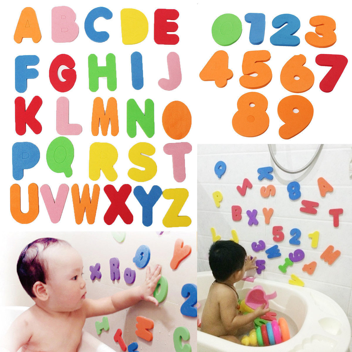 36Pcs Children Baby Kid ABC 123 Foam Letters Numbers Bath Tub Swimming
