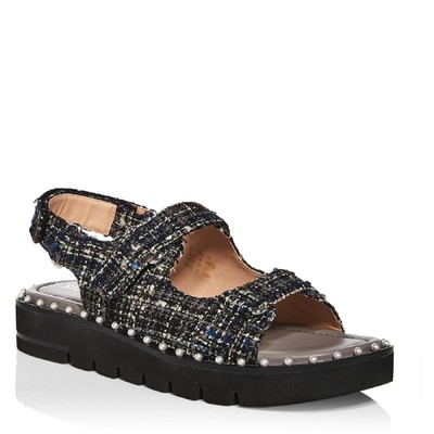 Женские босоножки на плоской подошве Stuart Weitzman Zoe Lift серого цвета 9 Medium (B,M) BHFO 4080
