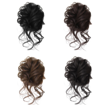 Messy Bun Scrunchie Hair Piece False Updo Cover Hair Extension Curly Thick