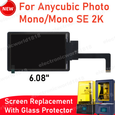 For Anycubic Photon Mono/ Mono SE 2K 6.08'' LCD Display W/Protector Replacement