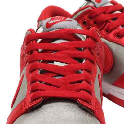 Nike Dunk Low Satin Grey Shoes Red Logo Top Classics Retro Sneakers Women Shoes