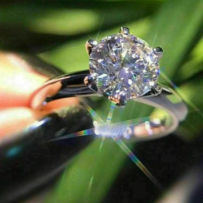 3.00Ct Round Lab-Created Diamond Solitaire Engagement Ring 14K White Gold Finish