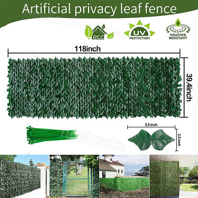 Artificial Boxwood Panel Hedge Decor 39''x118'' Privacy Fence Faux Ivy Leaf Grass