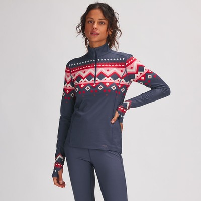 

Легкий базовый слой из полиэстера с молнией 1/4 Stoic — женский темно-синий Fair Isle, Navy fair isle, Stoic