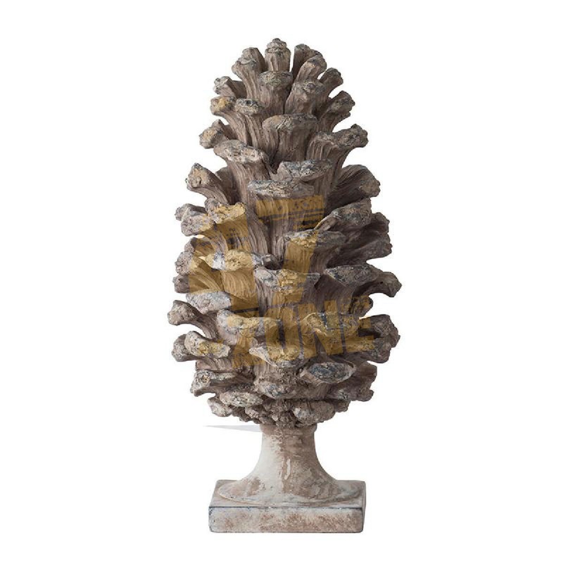 Polyresin Table Decor Pine Cone Gray Indoor Outdoor Tabletop Home