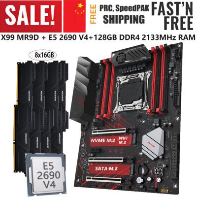 X99 Motherboard LGA 2011-v3 Xeon 2690 V4 CPU 128GB DDR4 2133MHz ECC RAM M.2 Kit