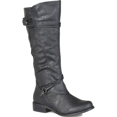 

Черные женские сапоги до колена Journee Collection Harley 6, средние (B,M) BHFO 5234, Черный