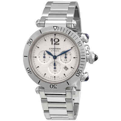 Cartier Pasha De Cartier Chronograph Автоматические мужские часы с серебряным циферблатом WSPA0018