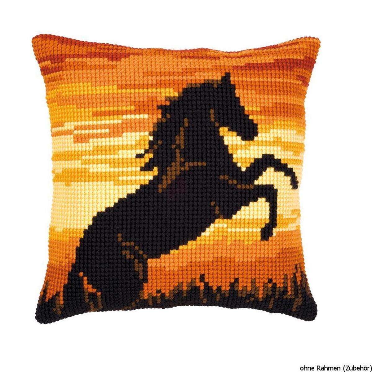 Vervaco stamped cross stitch kit cushion Stallion, DIY