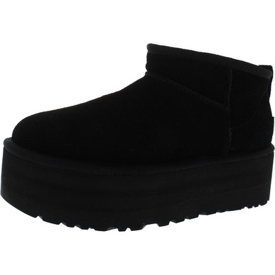 Черные ботильоны Ugg Womens Classic Ultra Mini на платформе 9 Medium (B,M) 1710