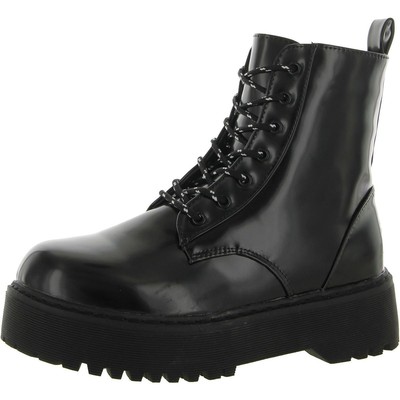 Olivia Miller Womens Faux Leather Ankle Combat & Lace-up Boots Shoes BHFO 1011