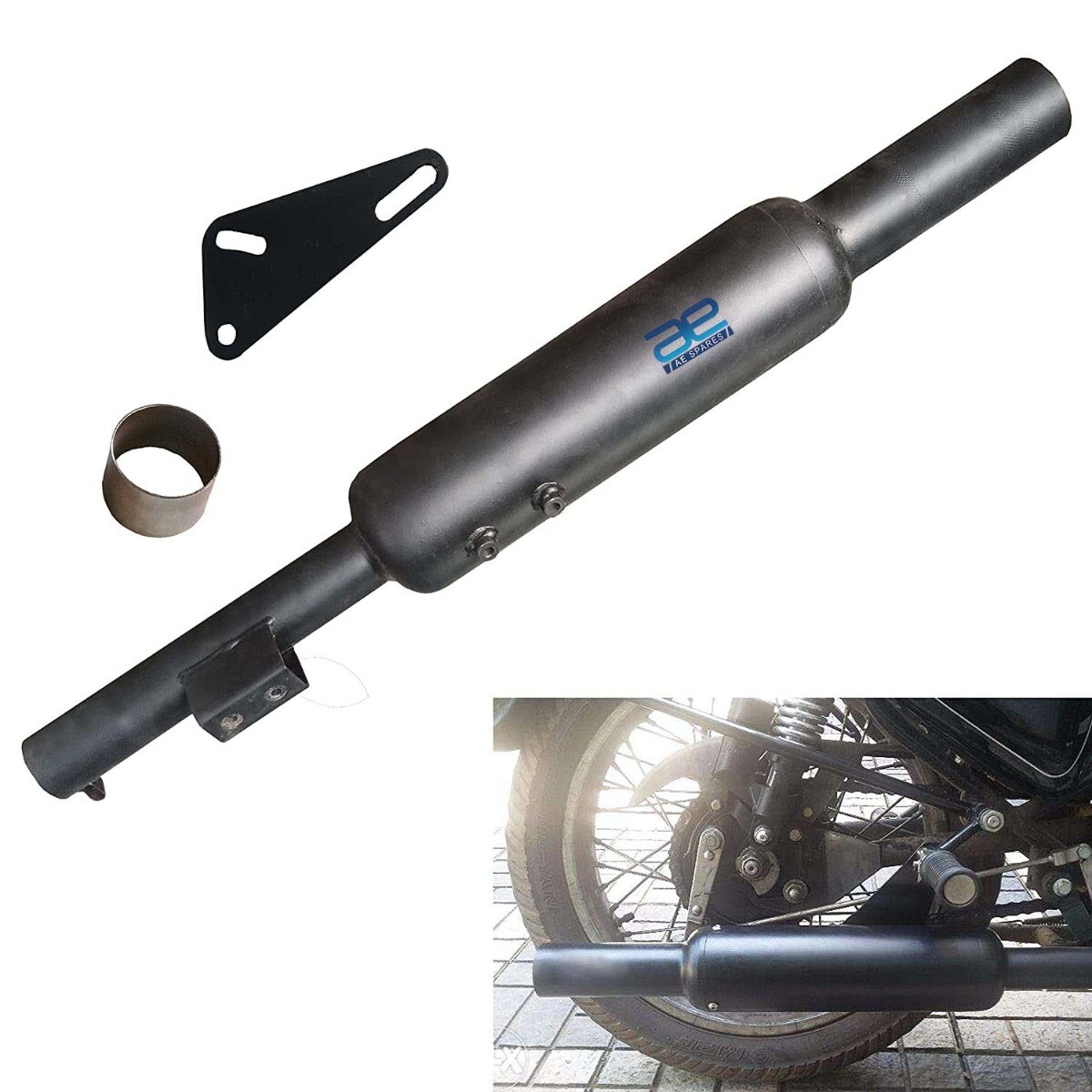 Silencer Short Bottle Empty Free Flow For Royal Enfield Bullet Electra 