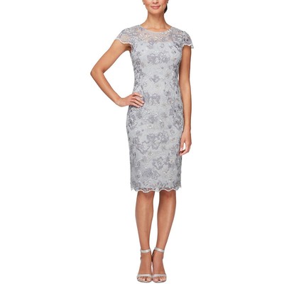 

Женское серое вечернее платье Alex Evenings с вышивкой Petites  BHFO 3959, Dove