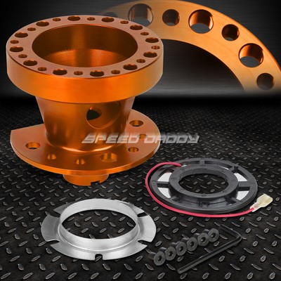 ДЛЯ 88-91 CIVIC 90-93 INTEGRA ОРАНЖЕВЫЙ АЛЮМИНИЕВЫЙ ПЕРЕХОДНИК СТУПИЦЫ РУЛЕВОГО КОЛЕСА С 6 ОТВЕРСТИЯМИ