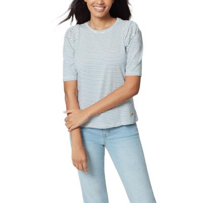 

Anne Klein Sport Womens Modal Blend Футболка в полоску с пуловером BHFO 2026, White/luna blue