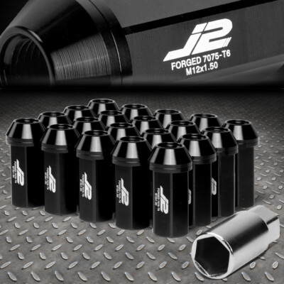 J2 ENGINEERING 7075 АЛЮМИНИЙ M12X1.5 20ШТ 50 ММ ЗАКРУГЛЕННАЯ ГАЙКА + ПЕРЕХОДНИК ЧЕРНЫЙ