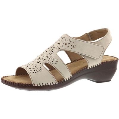 

Женские босоножки на танкетке Auditions Ginger Ivory Nubuck 12 Medium (B,M) BHFO 9024, Ivory nubuck leather, Ginger