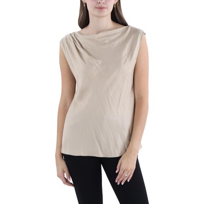 Женская бежевая шелковая блузка с драпировкой из смесовой ткани Vince, пуловер, верхняя рубашка L BHFO 6726