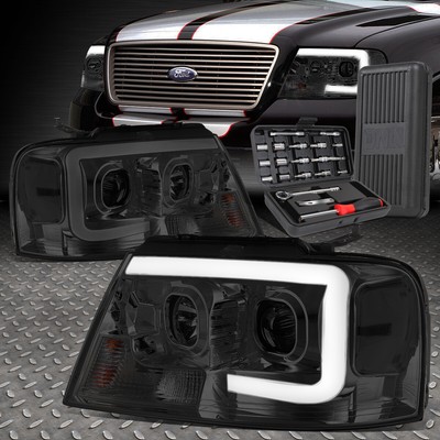 ДЛЯ 04-08 FORD F-150 LED DRL ДЫМЧАТЫЕ ПРОЗРАЧНЫЕ УГЛОВЫЕ ФАРЫ-ПРОЕКТОРЫ + НАБОР ИНСТРУМЕНТОВ