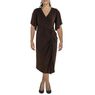 Длинное платье для коктейлей и вечеринок Avenue Womens Black Twist Front Plus 16 BHFO 9888